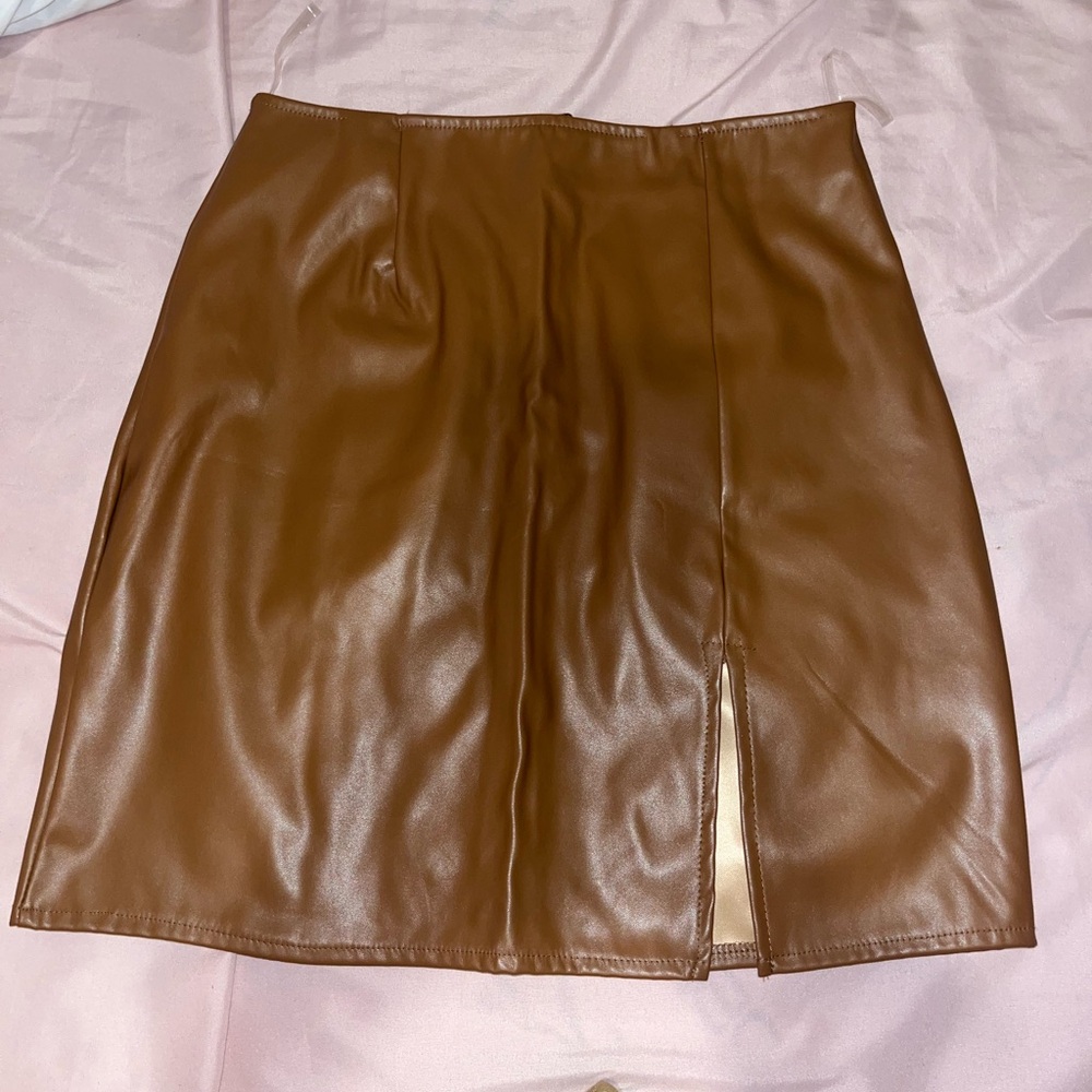 Brown Leather Skirt